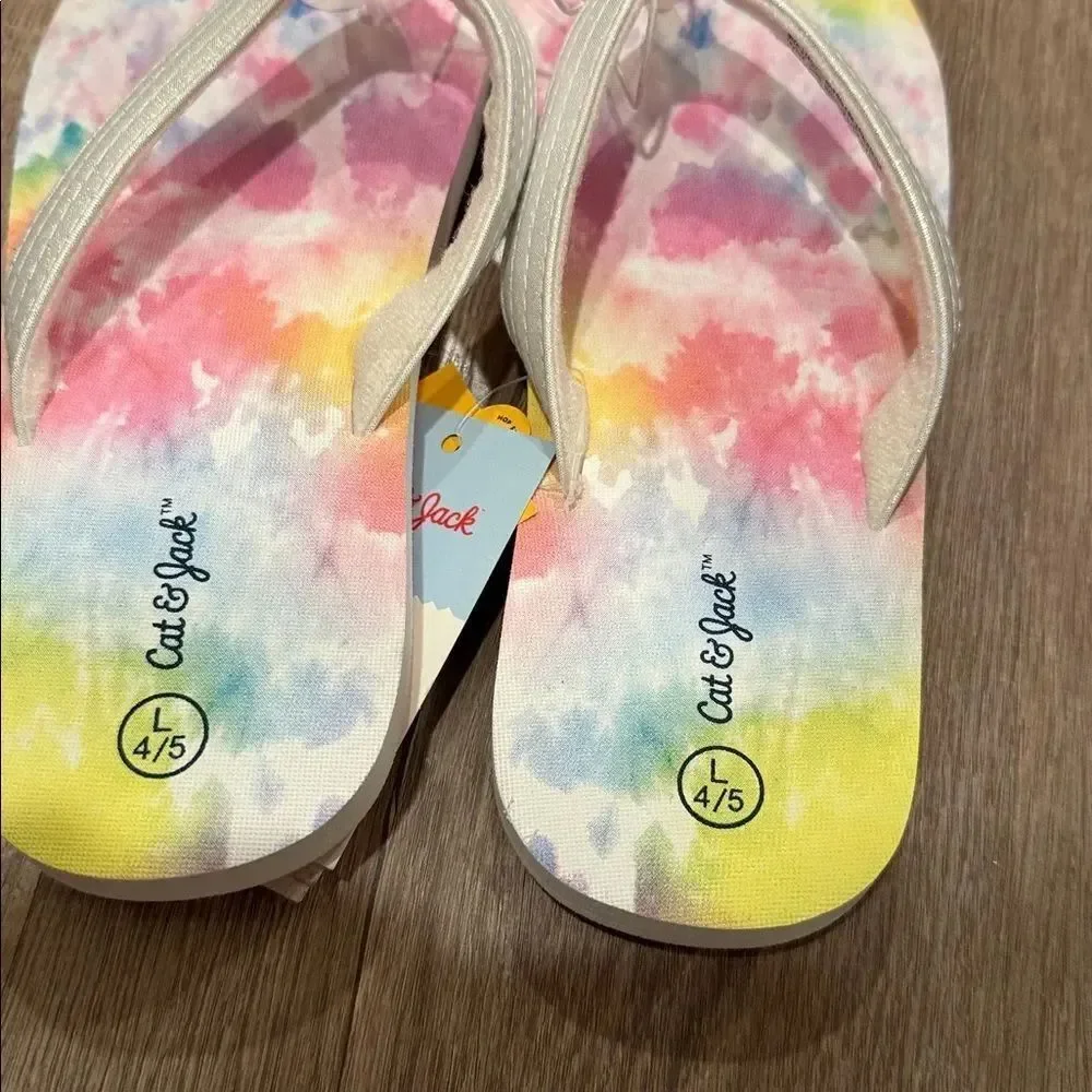 Cat & Jack Multicolor Tie-Dye Flip Flops
